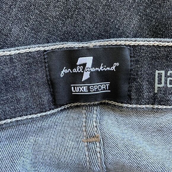 7 FOR ALL MANKIND Mens Paxtyn Skinny Performance Jeans 32 x 29 Black Denim Luxe - Picture 6 of 11